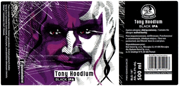 Browar Madame Barrel: Tony Hoodlum - Black India Pale Ale