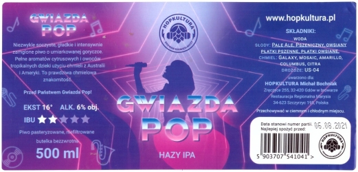 Browar Hopkultura (2020): Gwiazda Pop, Hazy India Pale Ale