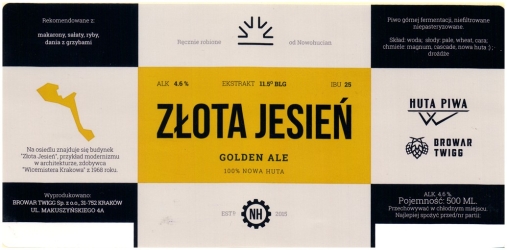 Browar Twigg (2015): Złota Jesień, Golden Ale