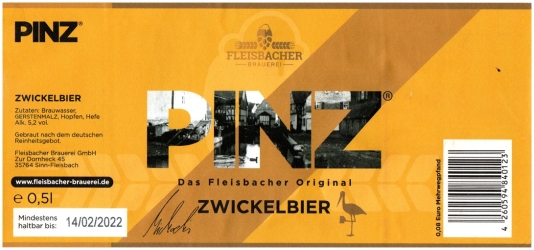 Browar Fleisbacher (2021): PINZ - Zwickelbier