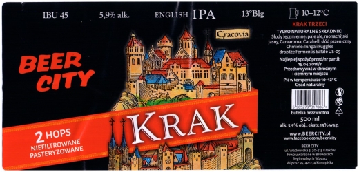 Browar Browar Beer City (2015): Krak, English India Pale Ale