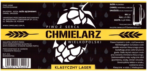 Browar Chmielarz (2018): Klasyczny Lager