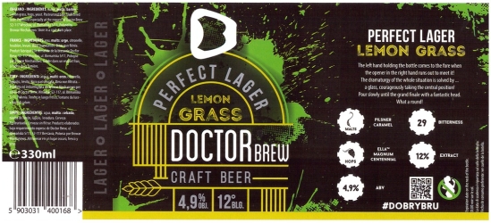 Browar Doctor Brew (2016): Lemon Grass, Lager