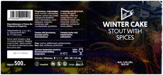 Browar Funky Fluid (2022): Winter Cake - Stout With Spices