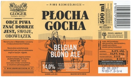 Browar Gloger (2017): Płocha Gocha, Belgian Blond Ale