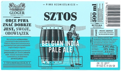Browar Gloger (2017): Sztos, Belgian India Pale Ale