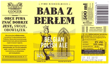 Browar Gloger (2018): Baba z Berłem, Belgian Polish Ale