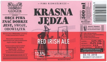 Browar Gloger (2018): Krasna Jędza, Red Irish Ale