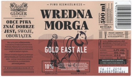 Browar Gloger (2018): Wredna Morga, Gold East Ale