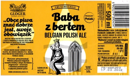 Browar Gloger (2021): Baba z Berłem - Belgian Polish Ale