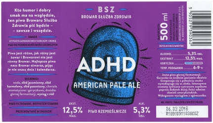 Browar Gloger BSZ (2017): ADHD, American Pale Ale
