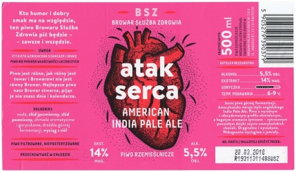 Browar Gloger BSZ (2017): Atak Serca, American India Pale Ale