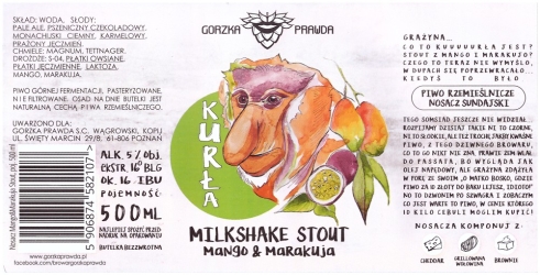 Browar Gorzka Prawda (2018): Kurła, Milkshake Stout Mango Marakuja