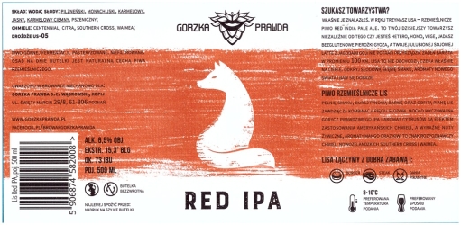 Browar Gorzka Prawda (2018): Red India Pale Ale