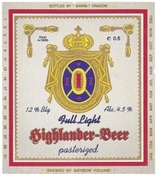 Browar Grybów: Highlander - Beer Full Light