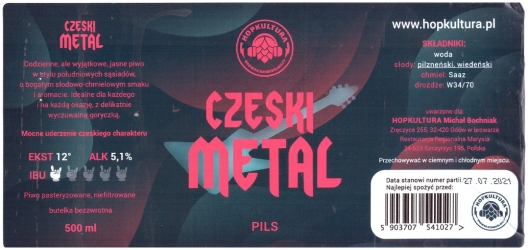 Browar Hopkultura (2020): Czeski Metal, Pils
