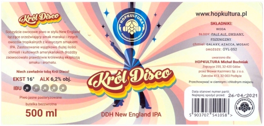 Browar Hopkultura (2020): Król Disco, DDH New England India Pale Ale