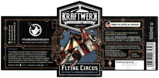 Browar Kraftwerk (2016): Flying Circus - Coconut Hibiscus Summer Ale