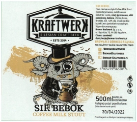 Browar Kraftwerk 2022 11 Sir Bebok Coffee Milk Stout