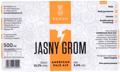 Browar Perun (2015) Jasny Grom - American Pale Ale