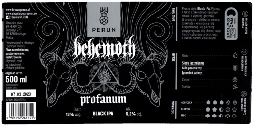 Browar Perun (2021): Behemoth Profanum - Black India Pale Ale