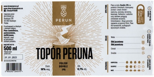 Browar Perun (2021): Topór Peruna - Polish Double India Pale Ale