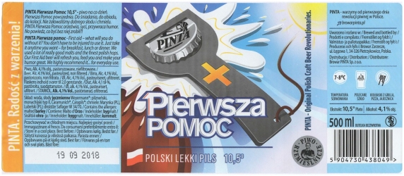 Browar Pinta (2018) Pierwsza Pomoc, Polski Lekki Pils