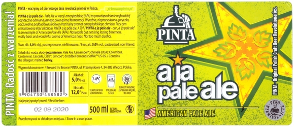 Browar Pinta (2019): A Ja Pale Ale, American Pale Ale