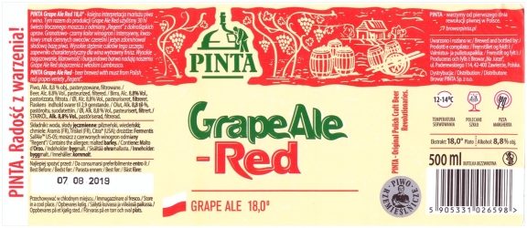 Browar Pinta (2019): Grape Ale - Red, Grape Ale