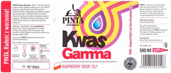 Browar Pinta (2020): Kwas Gamma, Raspberry Sour