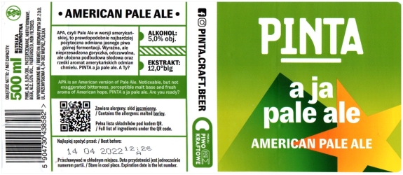 Browar Pinta (2021): A Ja Pale Ale - American Pale Ale