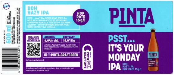 Browar Pinta (2021): Psst... It's Your Monday India Pale Ale