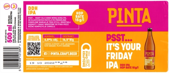 Browar Pinta (2022): Psst It's Your Friday India Pale Ale
