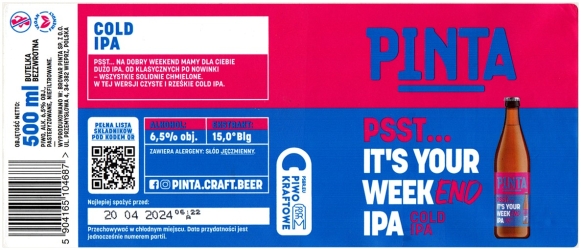 Pinta 2023 07 Psst Its Your Weekend Ipa Cold Ipa