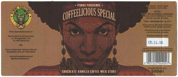 Browar Piwne Podziemie (2018): Coffelicious Special - Chocolate Vanilla Coffee Milk Stout