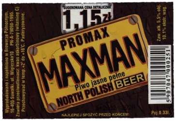 Browar Północny: Maxman, Piwo Jasne (2001)