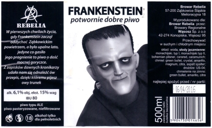 Browar Rebelia (2015): Frankenstein, potwornie dobre piwo - Ale