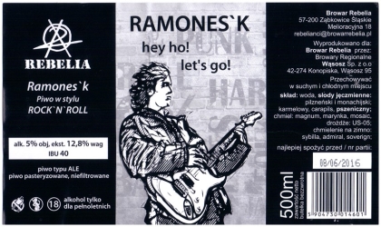 Browar Rebelia (2016): Ramones'k hey ho! let's go -  Ale