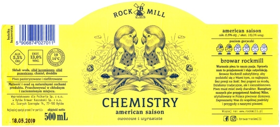 Browar Rockmill (2018): Chemistry - American Saison
