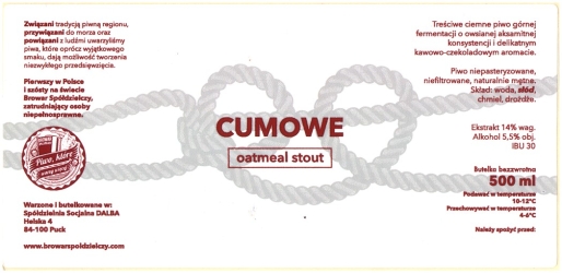 Spółdzielczy (2015): Cumowe - Oatmeal Stout