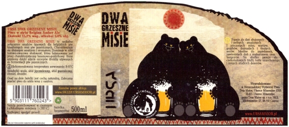 Browar Ursa (2020): Dwa Grzeszne Misie - Belgian Amber Ale