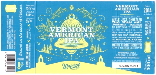 Browar Wrężel (2018): Vermont American India Pale Ale