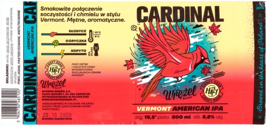 Browar Wrężel (2019): Cardinal, Vermont American India Pale Ale
