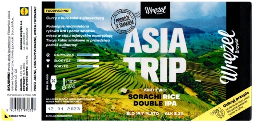 Browar Wrężel (2022): Asia Trip, Part Two: Sorachi Rice Double India Pale Ale