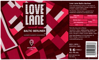 Browar Love Lane (2021): Baltic Berliner, Raspberry Blueberry Blackurrant