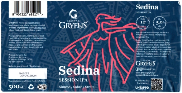 Gryfus 2023 09 Sedina Session India Pale Ale