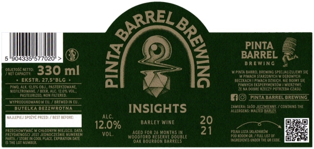 Browar Pinta Barrel Brewing (2021) Insights - Barley Wine