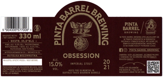 Browar Pinta Barrel Brewing (2021): Obsession - Imperial Stout