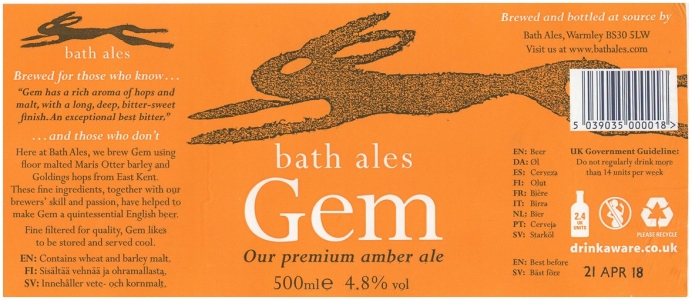 Browar Bath Ales (2017): Gem - Amber Ale