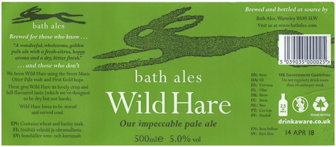Browar Bath Ales (2017): Wild Hare: Pale Ale